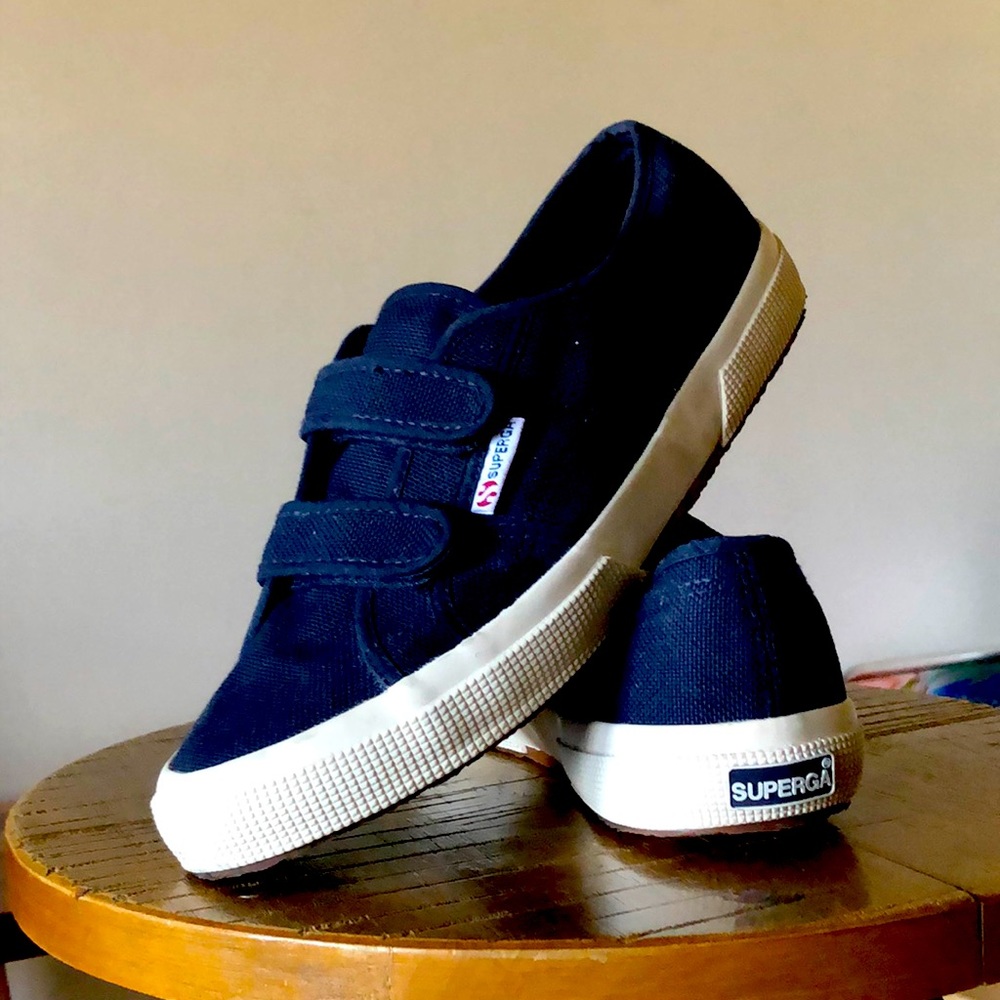 Superga Navy Canvas Velcro Sneakers